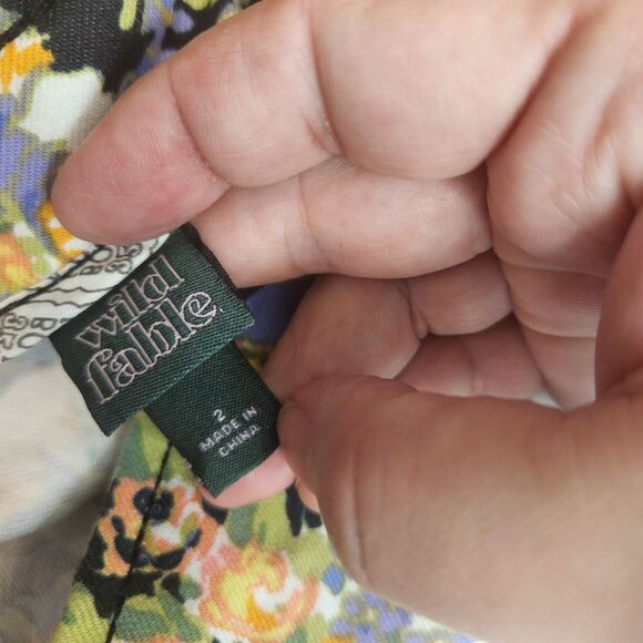 Wild Fable NWT Size 2 Floral Straight Pencil Knee Length Skirt - Picture 7 of 8